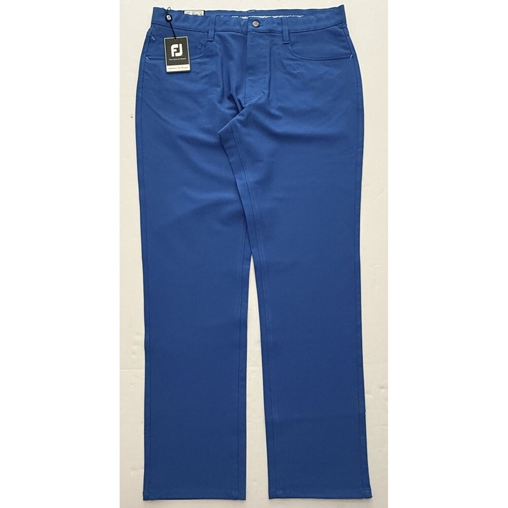 NWT Footjoy FJ Athletic Fit Golf Pant 34X32 Cobalt Blue Performance 5-Pocket NEW